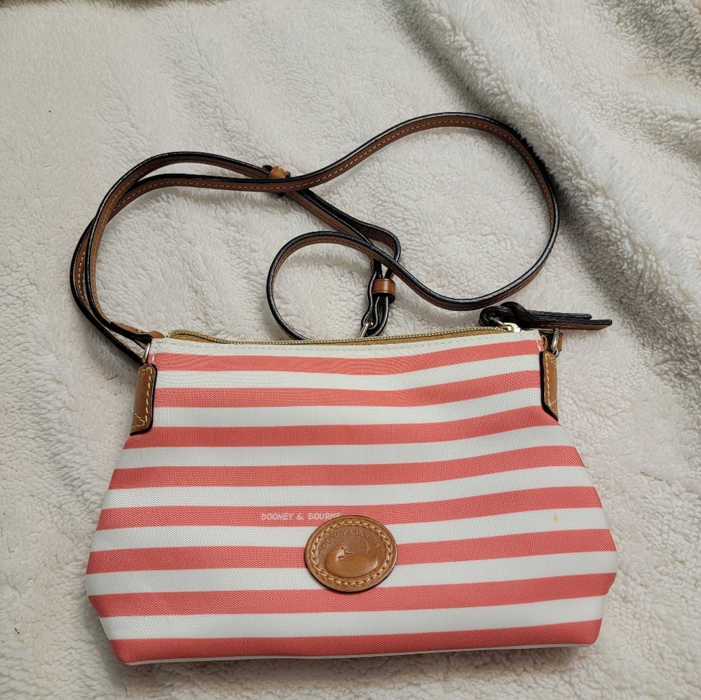 Dooney & Bourke Watermelon Stripe Canvas Crossbody Pouchette